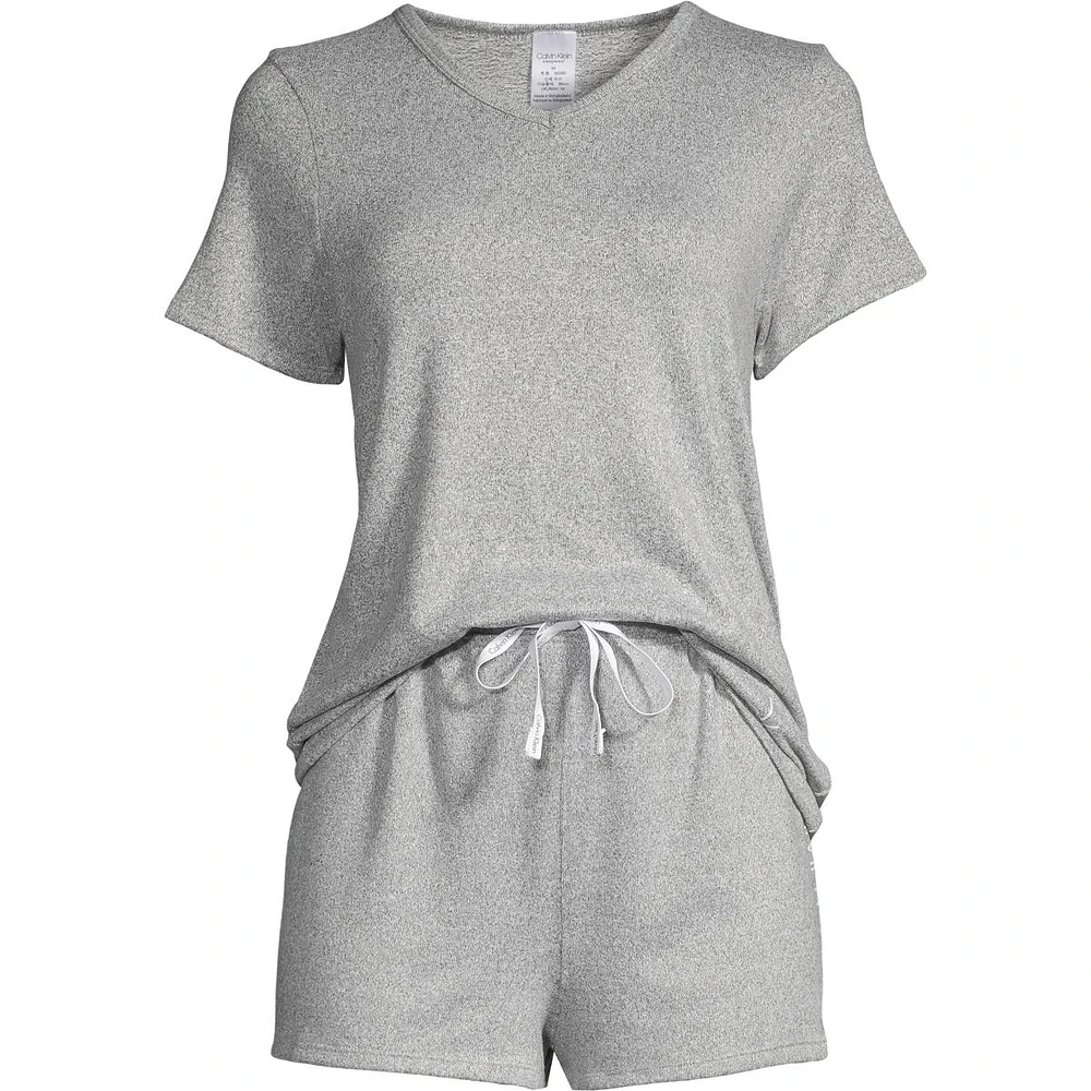 Calvin Klein Women's Featherweight Cotton Blend Lounge T Shirt And Shorts Set