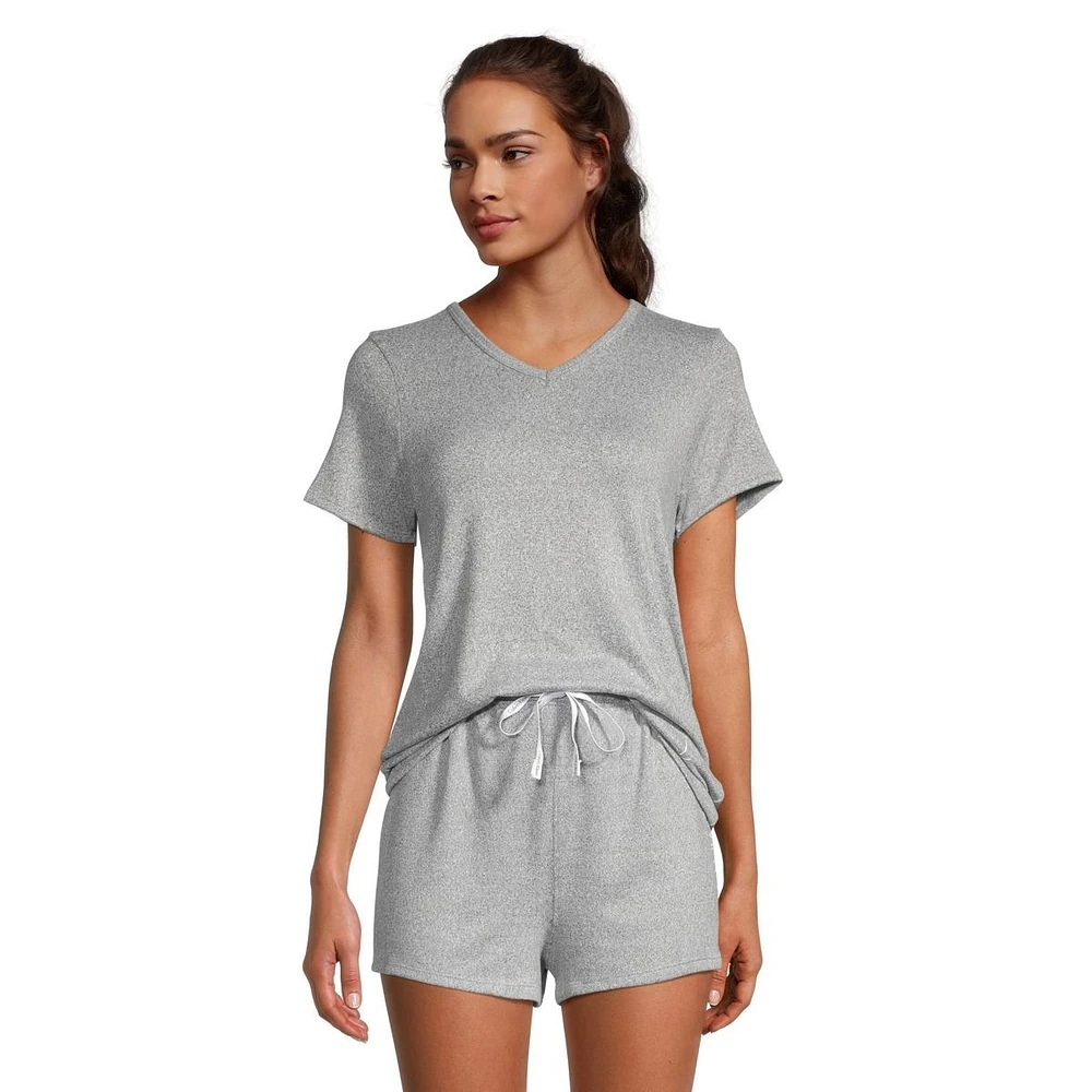 Calvin Klein Women's Featherweight Cotton Blend Lounge T Shirt And Shorts Set