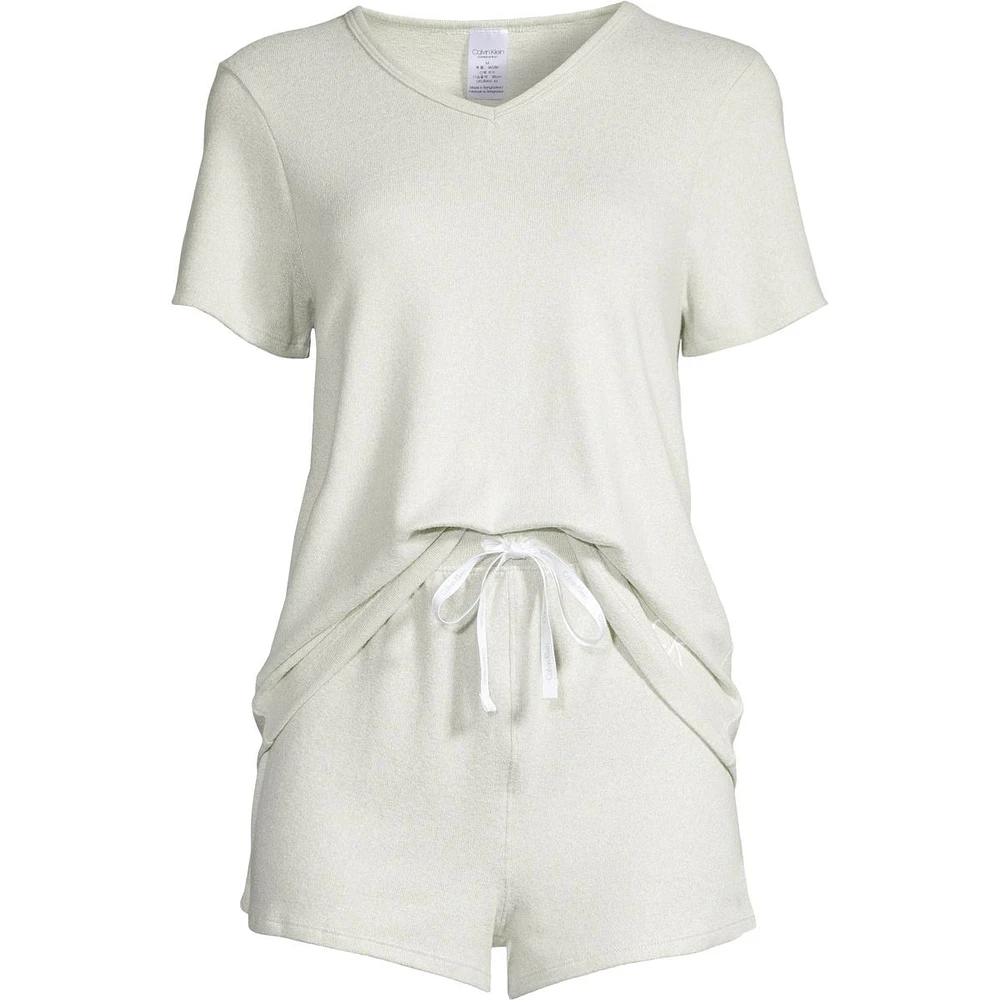 Calvin Klein Women's Featherweight Cotton Blend Lounge T Shirt And Shorts Set