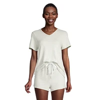 Calvin Klein Women's Featherweight Cotton Blend Lounge T Shirt And Shorts Set