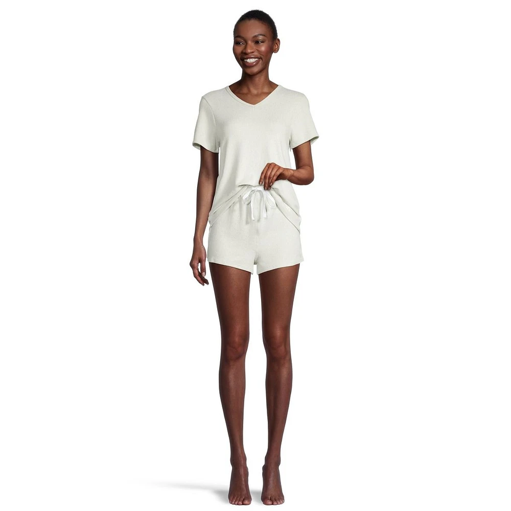 Calvin Klein Women's Featherweight Cotton Blend Lounge T Shirt And Shorts Set