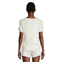 Calvin Klein Women's Featherweight Cotton Blend Lounge T Shirt And Shorts Set