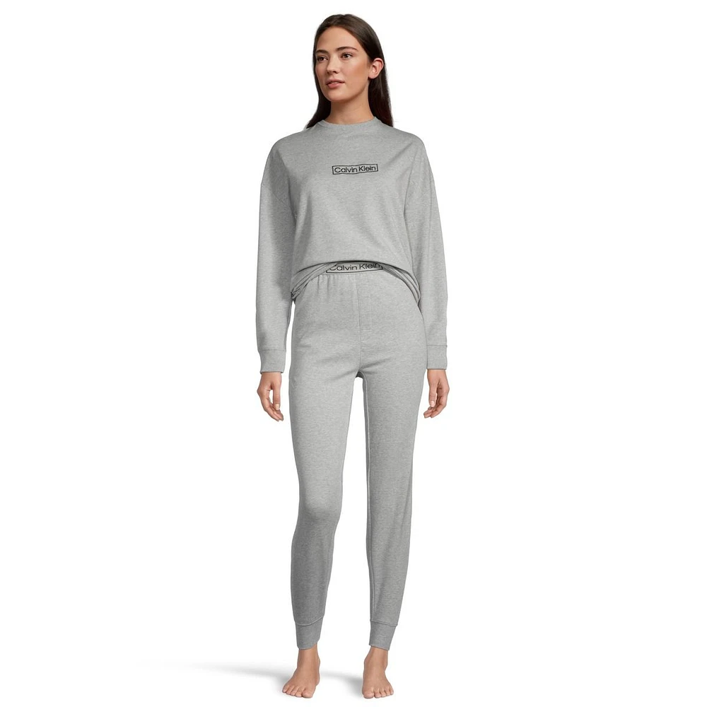 Calvin Klein Women's Reimagined Crewneck French Terry Lounge Sweatshirt, Relaxed Fit