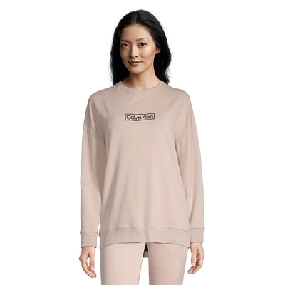 Calvin Klein Women's Reimagined Crewneck French Terry Lounge Sweatshirt, Relaxed Fit