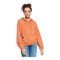 Roxy Women's Down The Line Half-Zip Sweatshirt Hoodie, Cotton Blend, Kangaroo Pocket