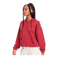 Roxy Women's Down The Line Half-Zip Sweatshirt Hoodie, Cotton Blend, Kangaroo Pocket