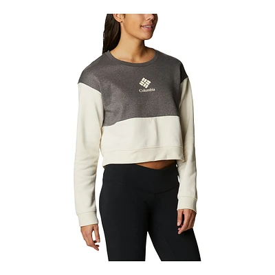 Columbia Women's Trek Colorblock Crewneck Crop Sweatshirt