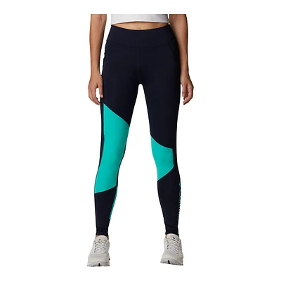 Columbia Women's Lodge Colorblock Leggings, Pants, Hiking, Training, High Rise, Stretch