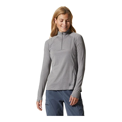 Mountain Hardwear Women's Crater Lake™ Long Sleeve Quarter Zip Jersey, Slim Fit, UPF 50