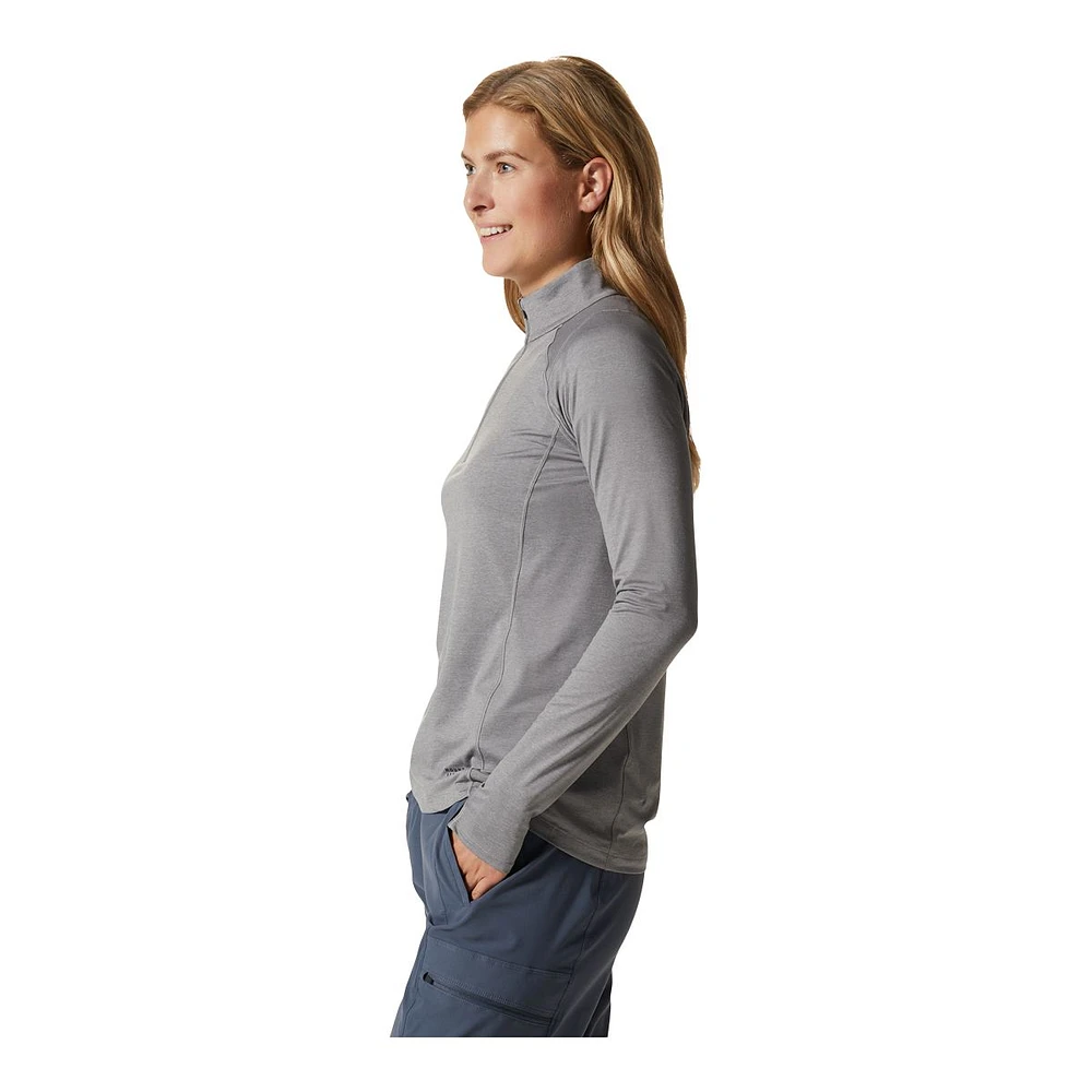 Mountain Hardwear Women's Crater Lake™ Long Sleeve Quarter Zip Jersey, Slim Fit, UPF 50