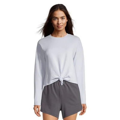 O'Neill Women's Long Sleeve French Terry Tie Crop Shirt