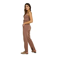 Everyday Sunday Women's Lounge Split Hem Pants, Mid Rise