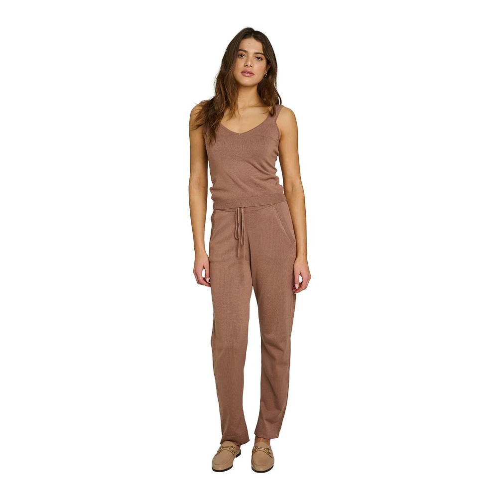 Everyday Sunday Women's Lounge Split Hem Pants, Mid Rise