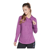 Skechers Women's Harmony Stripe Pullover Hoodie, Kangaroo Pocket