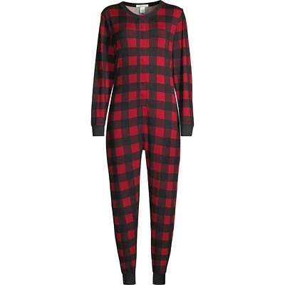 Ripzone Women's Elkwater Buffalo Plaid Loungewear Onesie