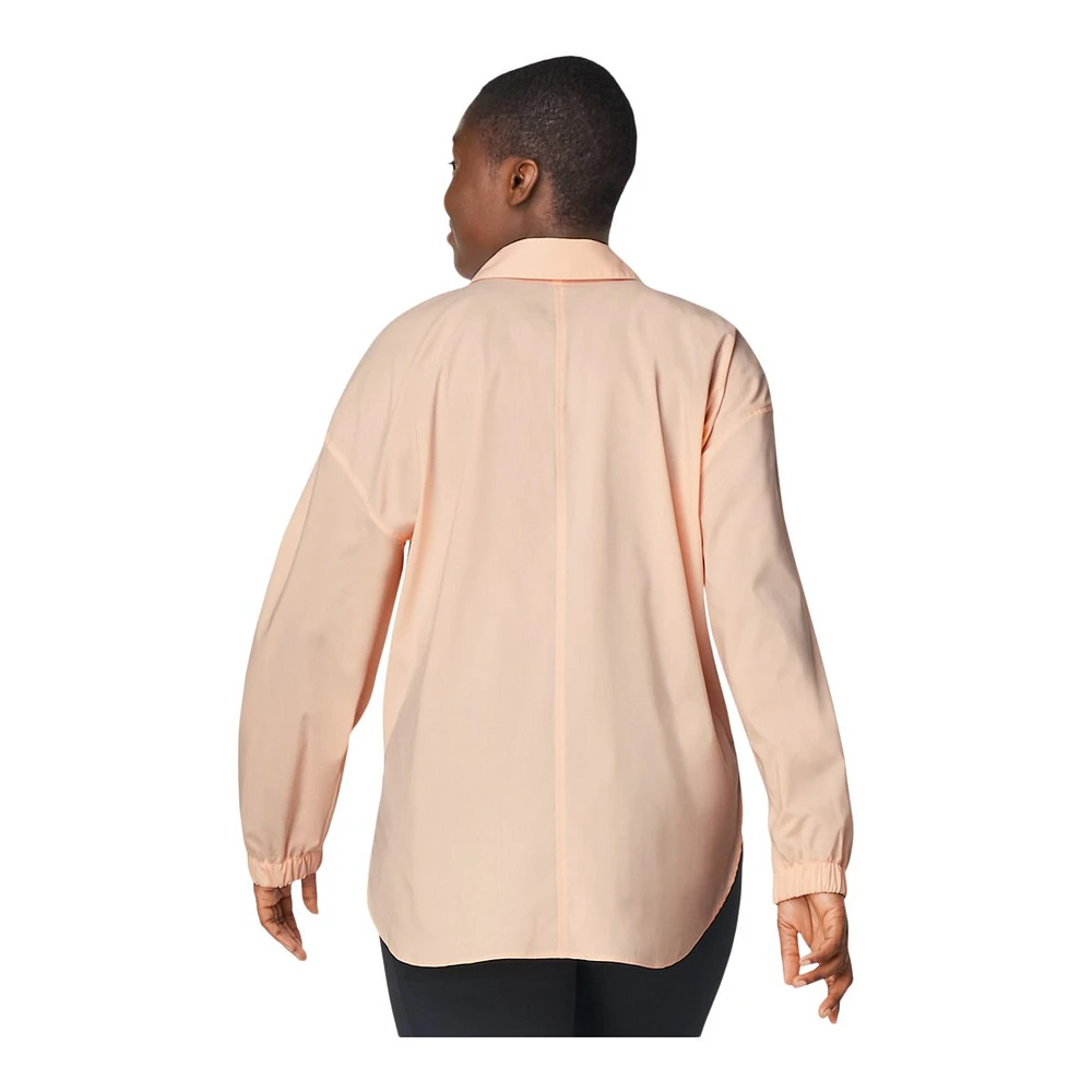 Friday FWD Women's Long Sleeve Half Zip Shirt, Loose Fit