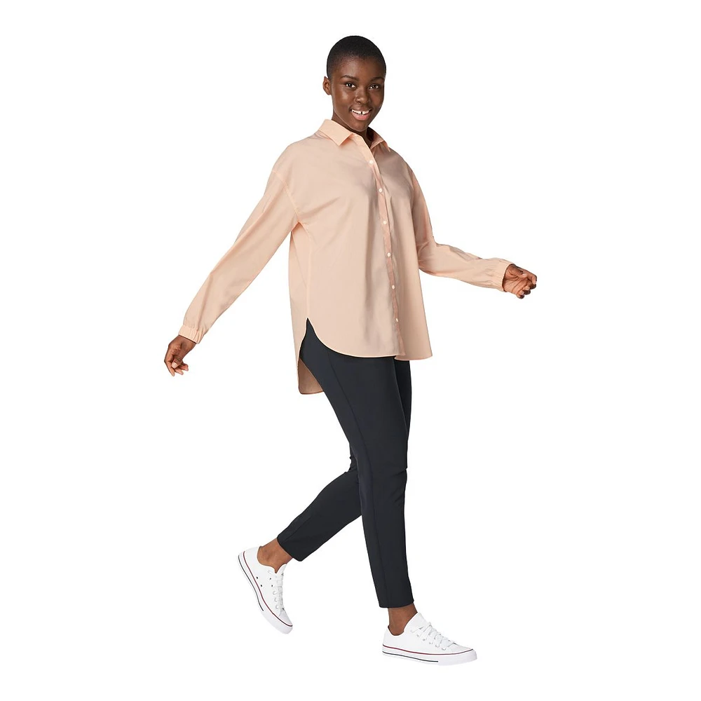 Friday FWD Women's Long Sleeve Half Zip Shirt, Loose Fit