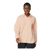 Friday FWD Women's Long Sleeve Half Zip Shirt, Loose Fit