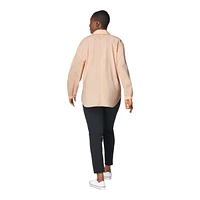 Friday FWD Women's Long Sleeve Half Zip Shirt, Loose Fit