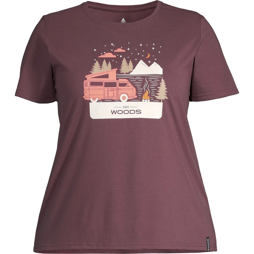 Woods Women's Cayley Graphic Cotton Blend T Shirt, Plus