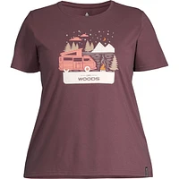 Woods Women's Cayley Graphic Cotton Blend T Shirt, Plus