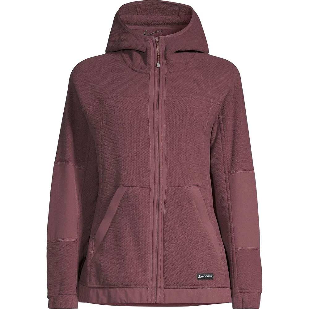 Woods Women's Alma Full Zip Hoodie, Midweight Fleece, Moisture-Wicking