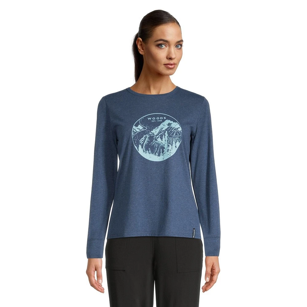 Woods Women's Cayley Graphic Long Sleeve T Shirt