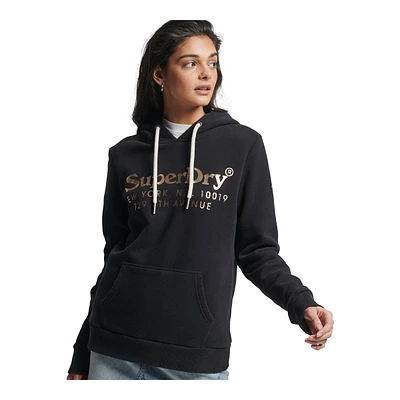 Superdry Women's Vintage Venue Pullover Hoodie, Kangaroo Pocket