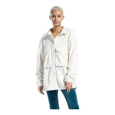 Reebok Women's Classics Winter Fleece Shacket, Oversized