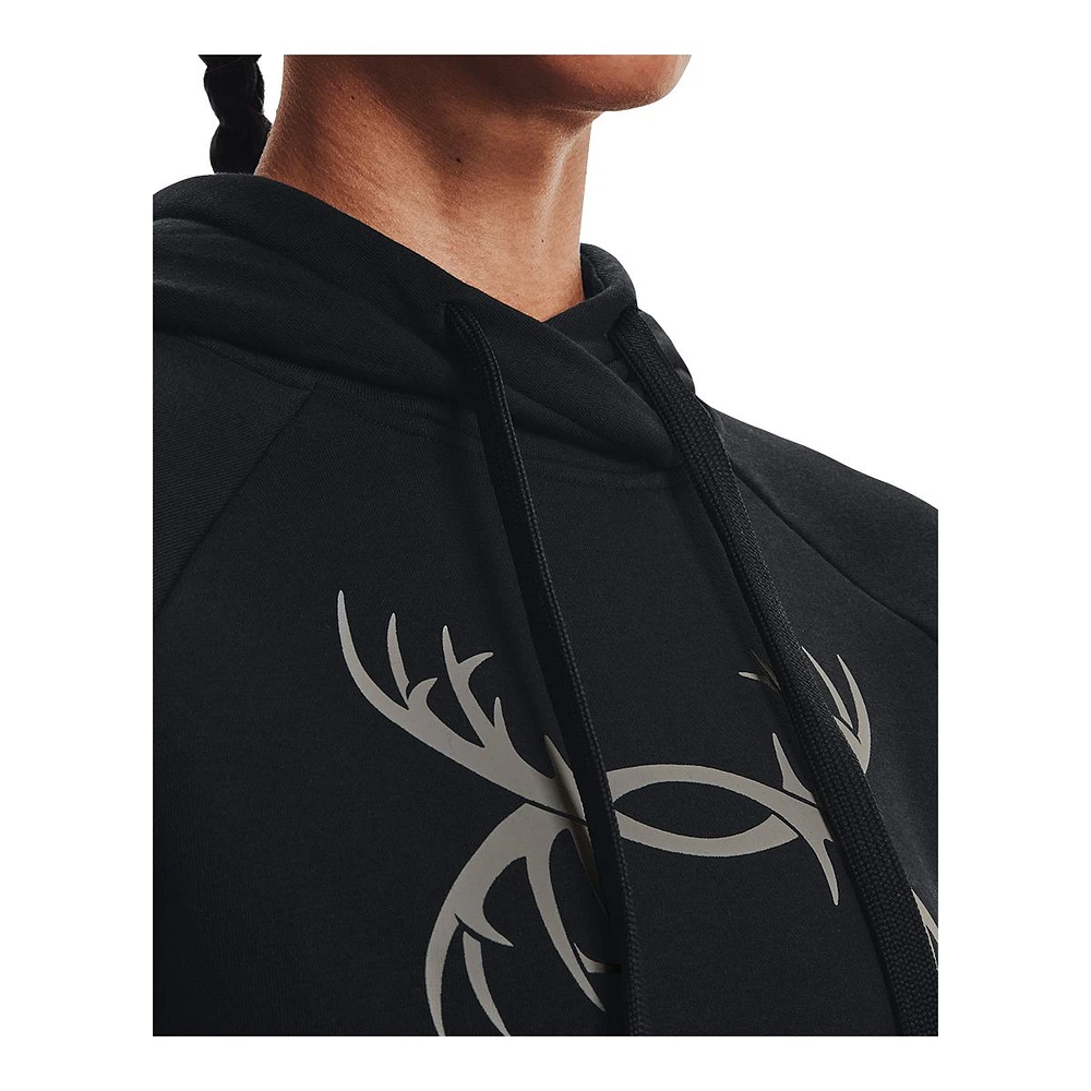 Under Armour Women's Rival Antler Pullover Hoodie, Fleece, Kangaroo Pocket