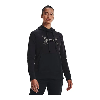 Under Armour Women's Rival Antler Pullover Hoodie, Fleece, Kangaroo Pocket