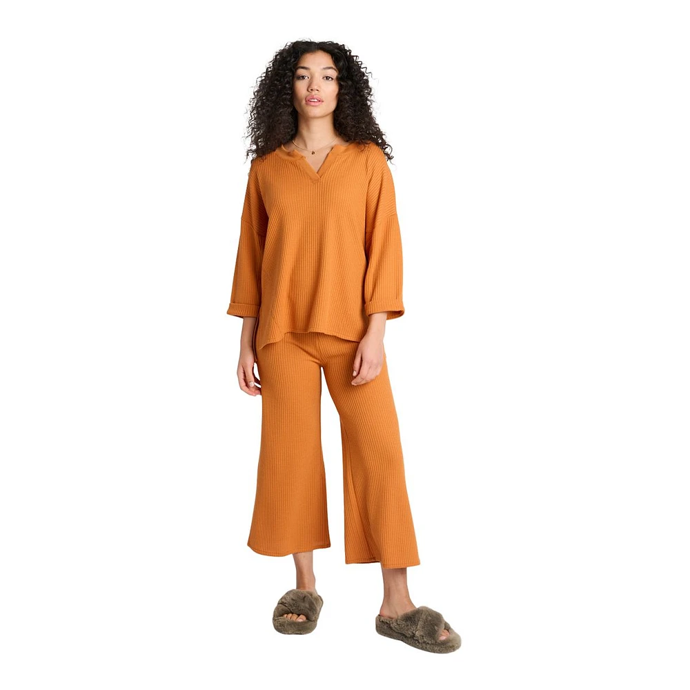 Everyday Sunday Women's Waffle Crop Wide Pants