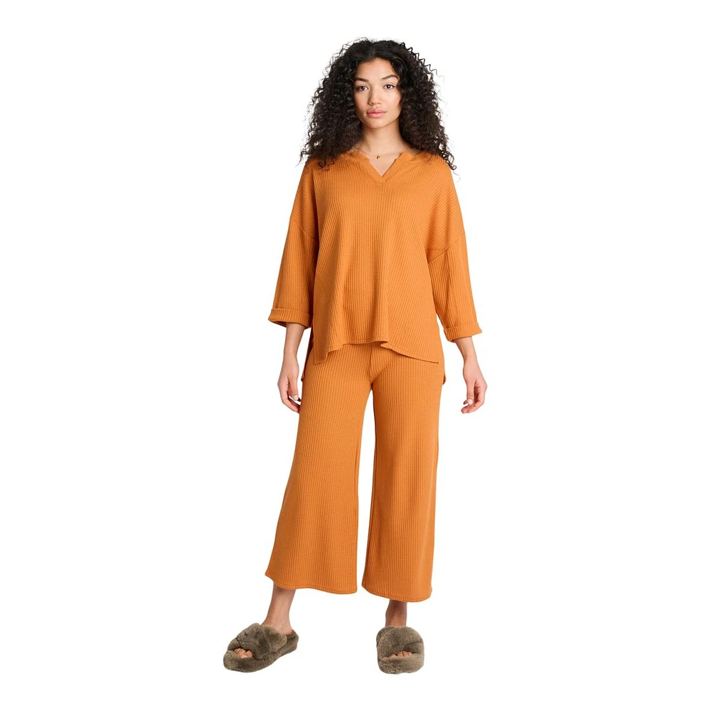 Everyday Sunday Women's Waffle Crop Wide Pants