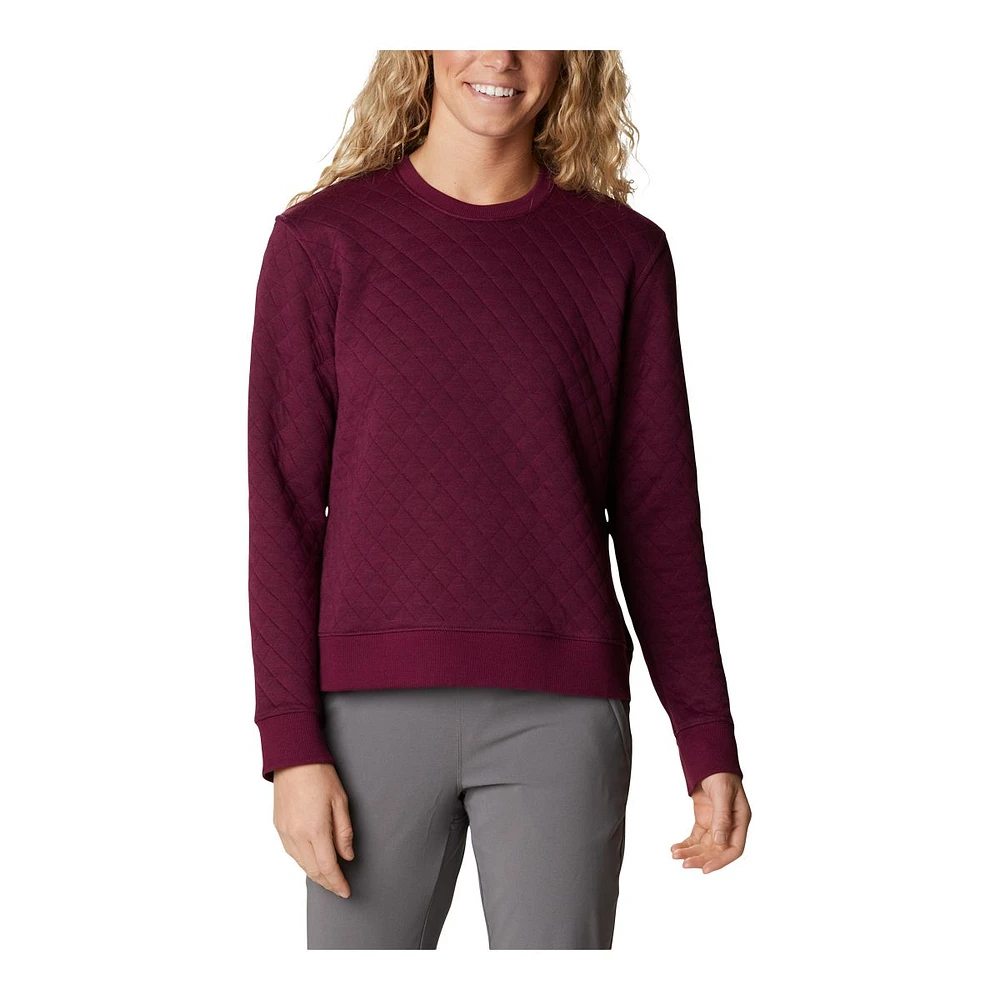 Columbia Women's Lodge™ Crewneck  Quilted Sweatshirt, Relaxed Fit