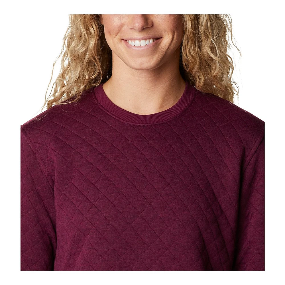 Columbia Women's Lodge™ Crewneck  Quilted Sweatshirt, Relaxed Fit