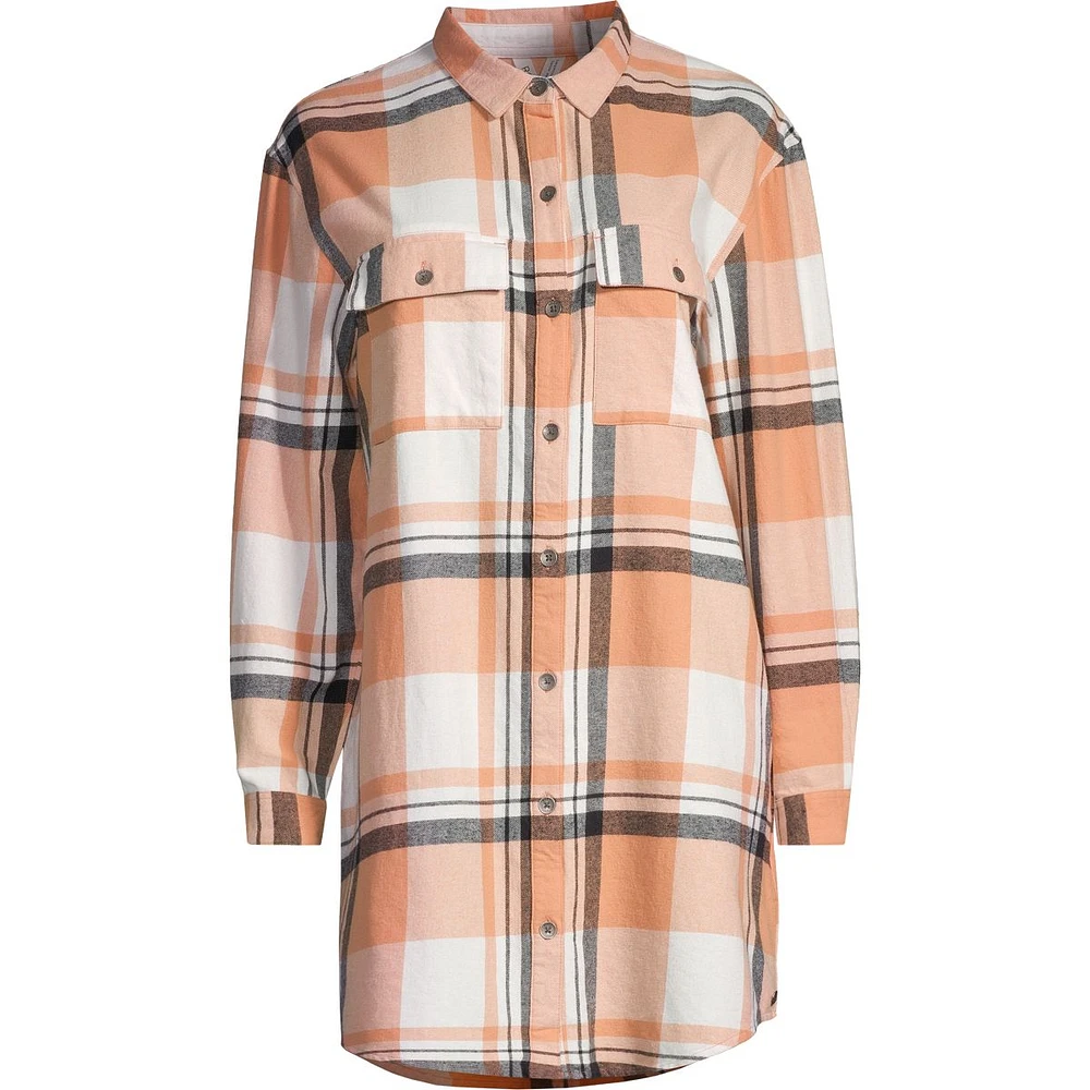 Roxy Women's Running SNS Button Up Plaid Shirt