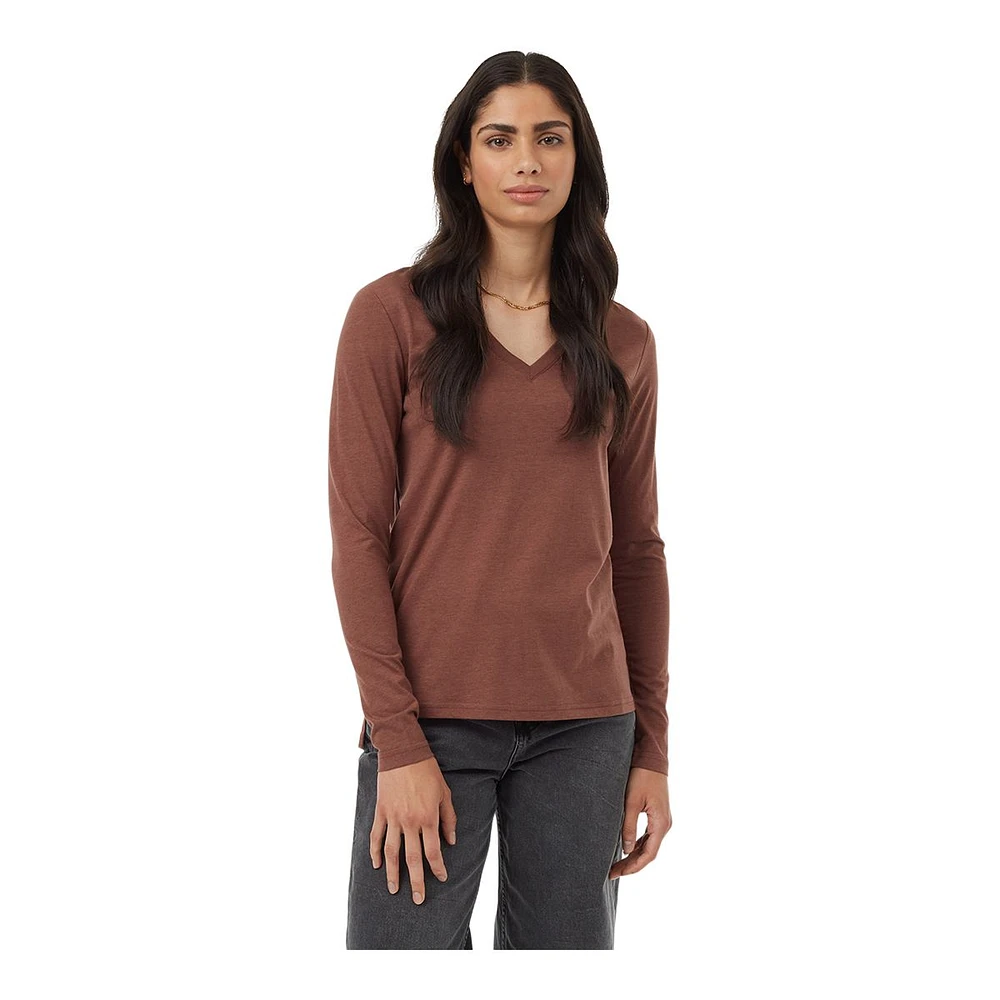 tentree Women's TreeBlend V-Neck Long Sleeve T Shirt