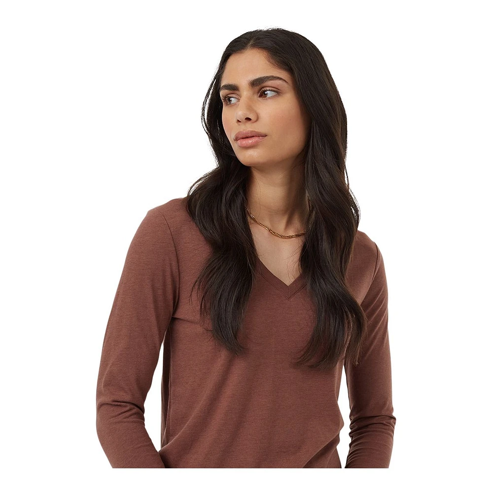 tentree Women's TreeBlend V-Neck Long Sleeve T Shirt