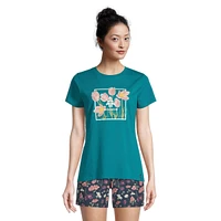 Woods Women's Cayley Floral Logo T Shirt