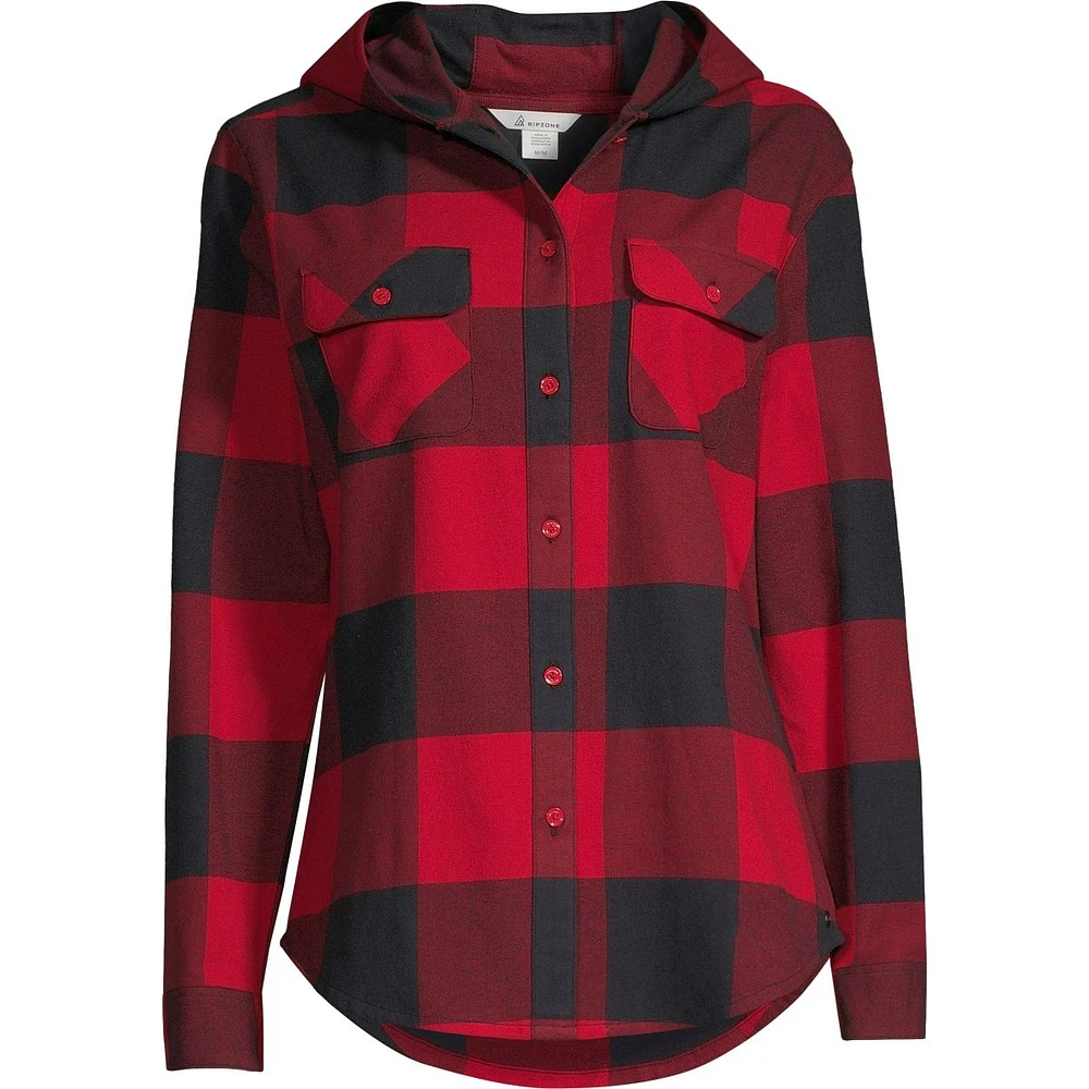 Ripzone Women's Apex 2.0 Hooded Flannel Top