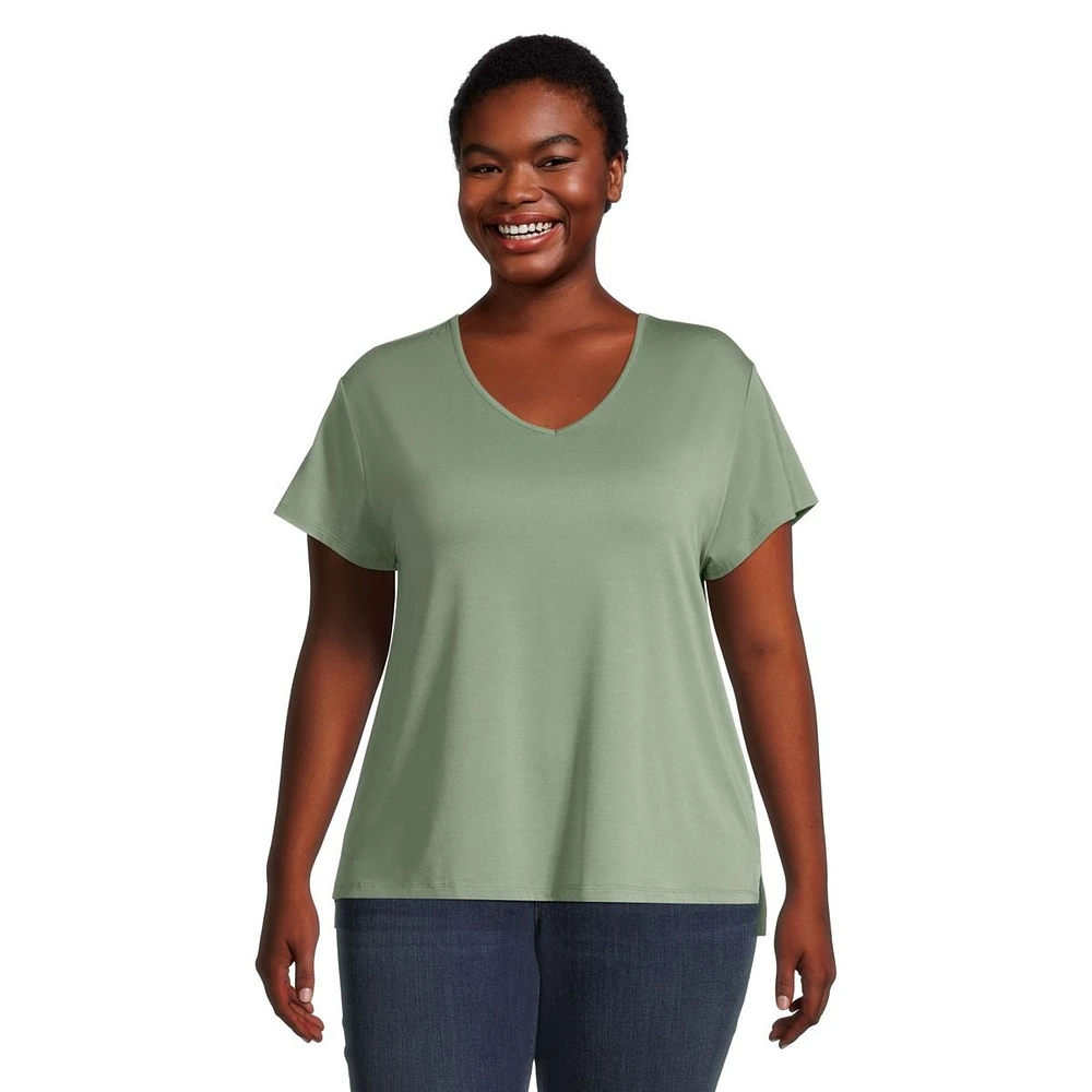 Ripzone Women's Plus Citron V Neck T Shirt