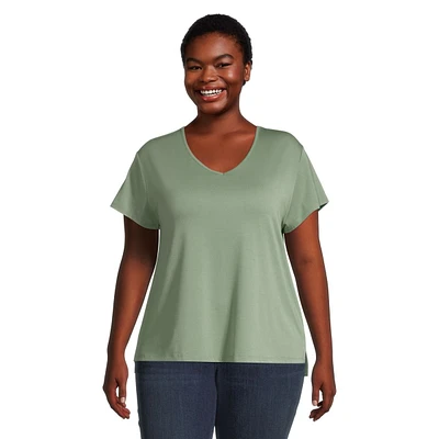 Ripzone Women's Plus Citron V Neck T Shirt