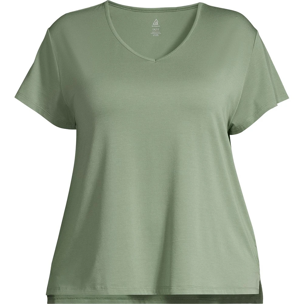 Ripzone Women's Plus Citron V Neck T Shirt