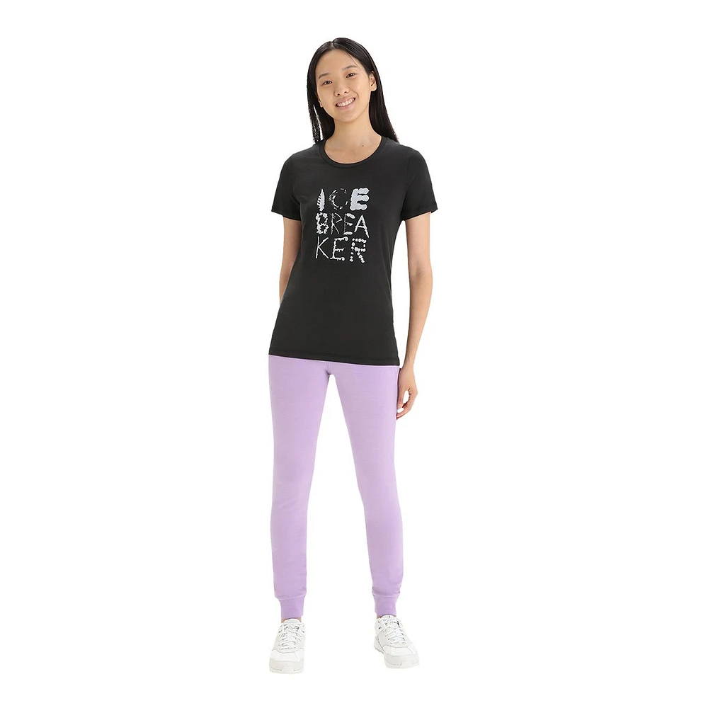 Icebreaker Women's Cotton Natural Logo T Shirt