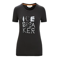 Icebreaker Women's Cotton Natural Logo T Shirt