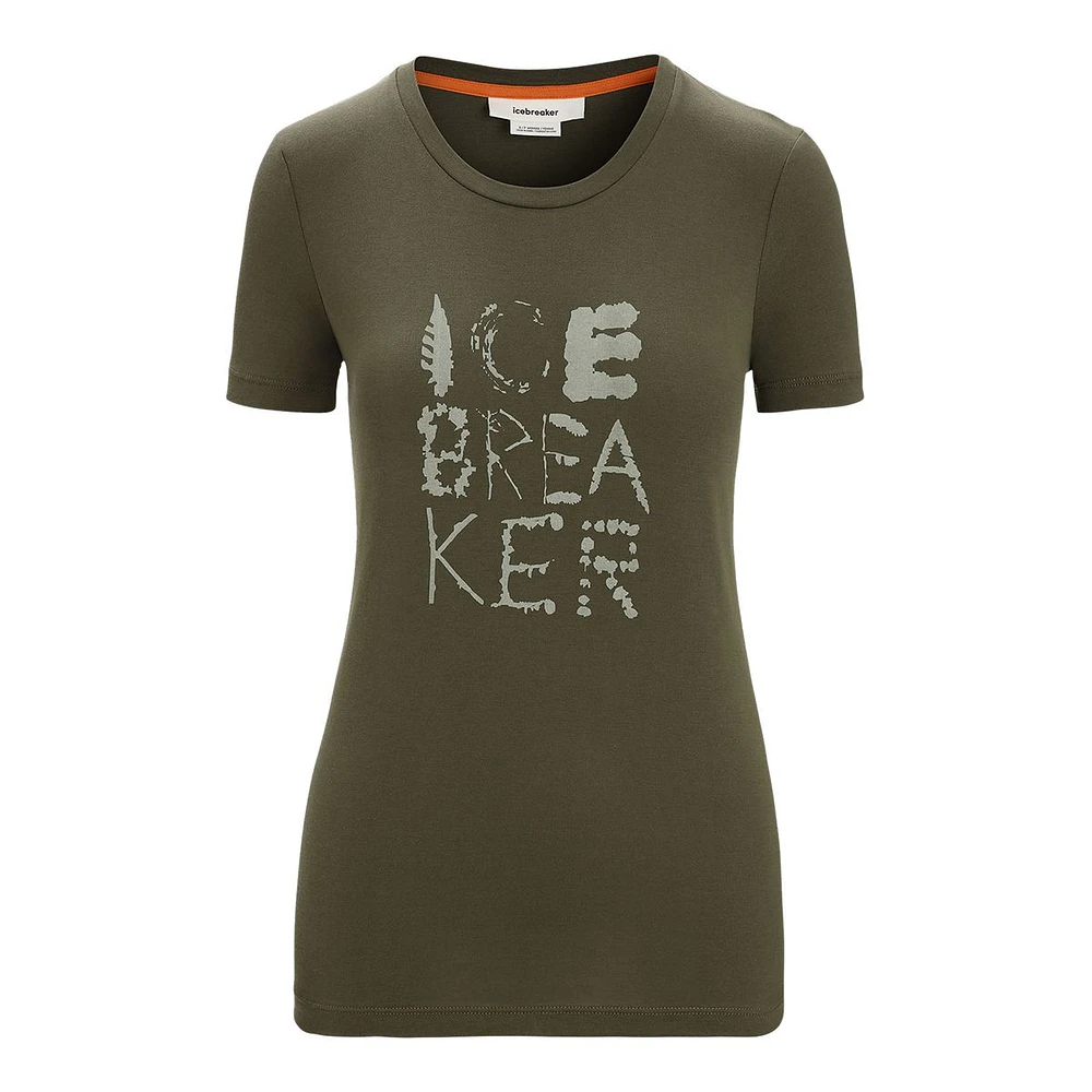 Icebreaker Women's Cotton Natural Logo T Shirt