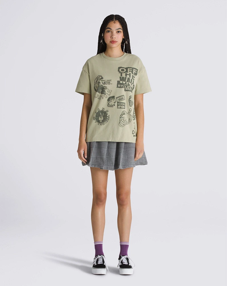 Vans Women's Mixed Messages Oversized ELM T Shirt