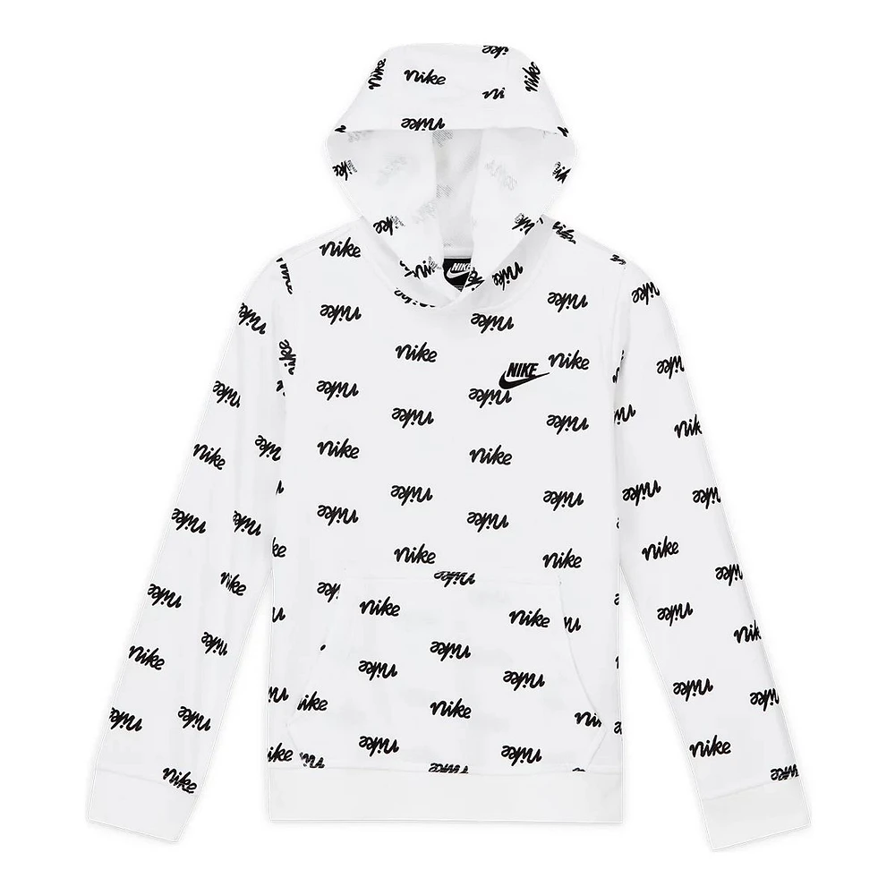 Nike Sportswear Boys' Script All Over Print Pullover Hoodie