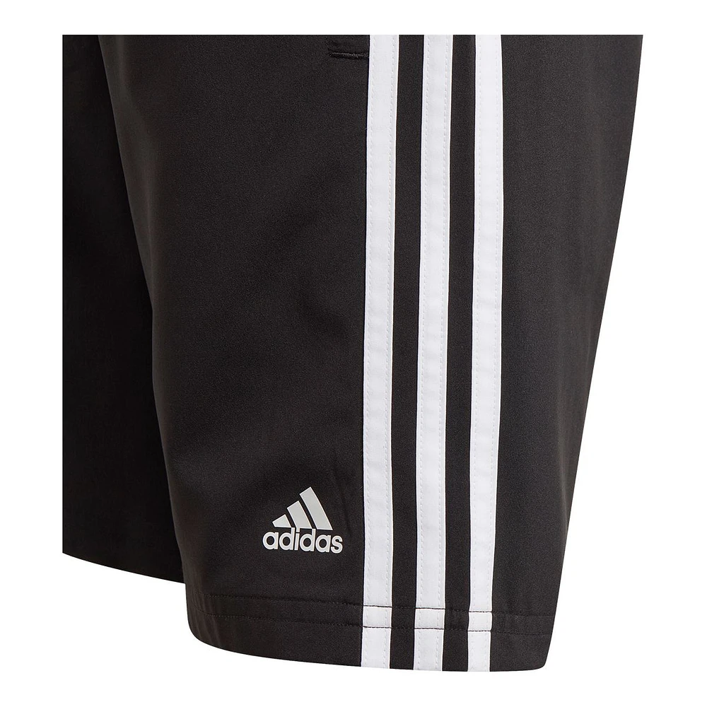 adidas Boys' 3-Stripe Woven Shorts, Kids', Mesh, Elastic Waistband, Pockets