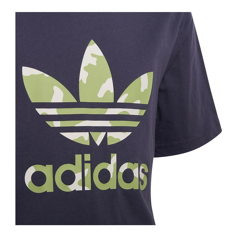 adidas Boys' Camo Trefoil T Shirt, Kids', Crewneck, Cotton, Graphic